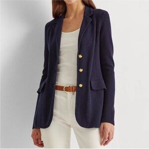 Ralph Lauren Navy Knit Sweater Blazer